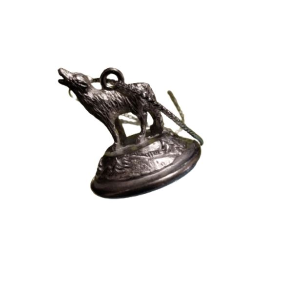 VTG 1997 Set 2 Bradford Edition Wolf Ornaments Silver Scout & Black Knight 04961 - Picture 3 of 12